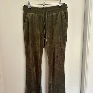 GAP Army Green Velvet Track Pants -- XS